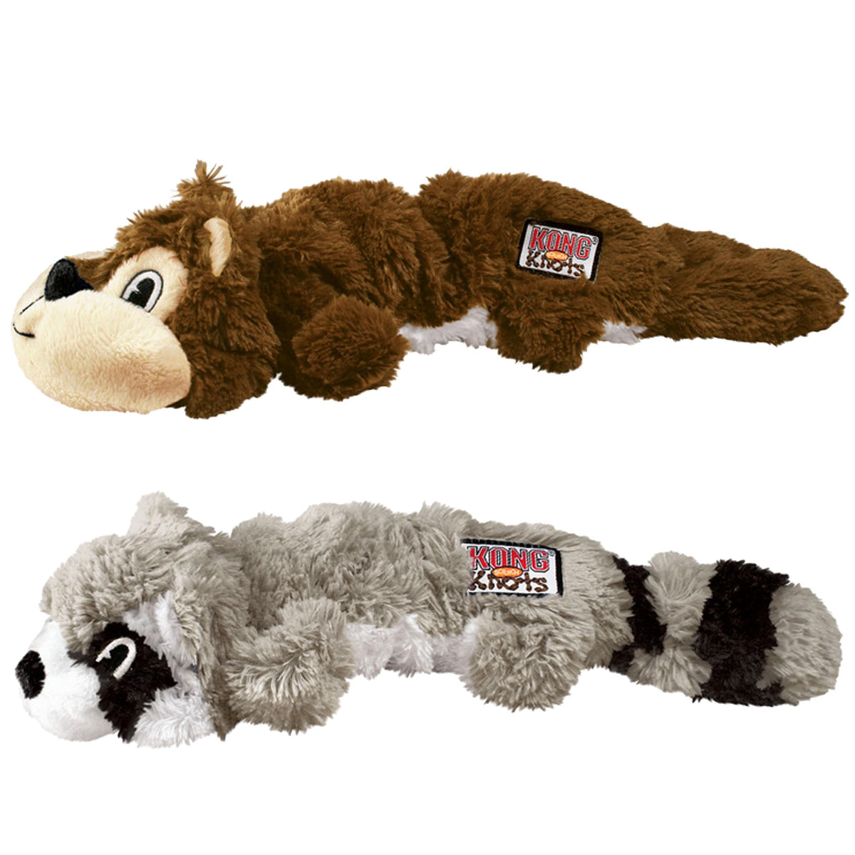 2 Pack Stuffing-Free Plush Dog Toy with Knotted Ropes & Squeaker A926524