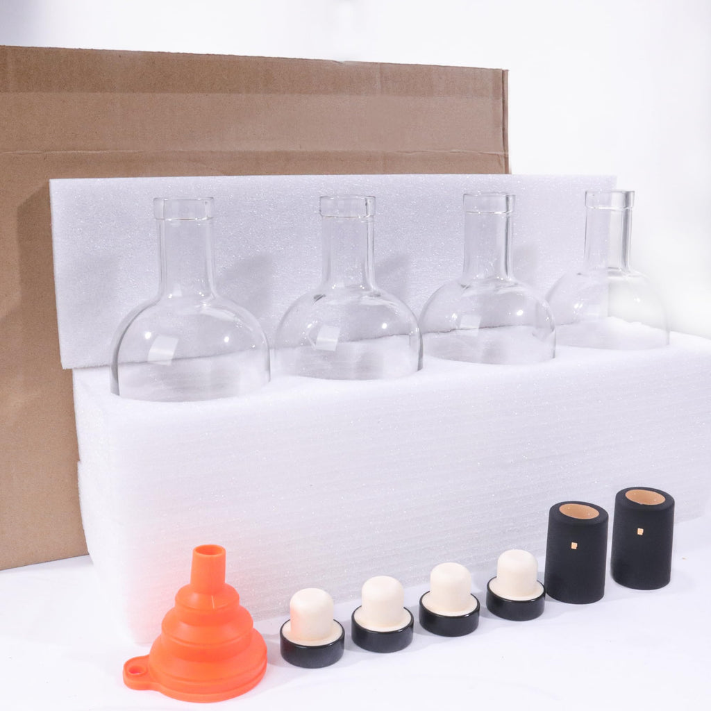 4 Pack 25oz Clear Glass Bottles with Cork Lids B161