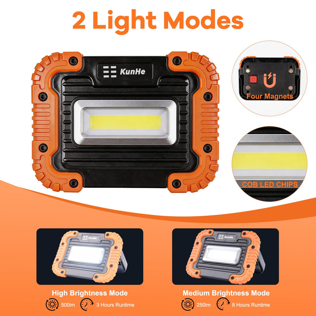 8 Pack Rechargeable LED Work Light 500LM Magnetic Base T752