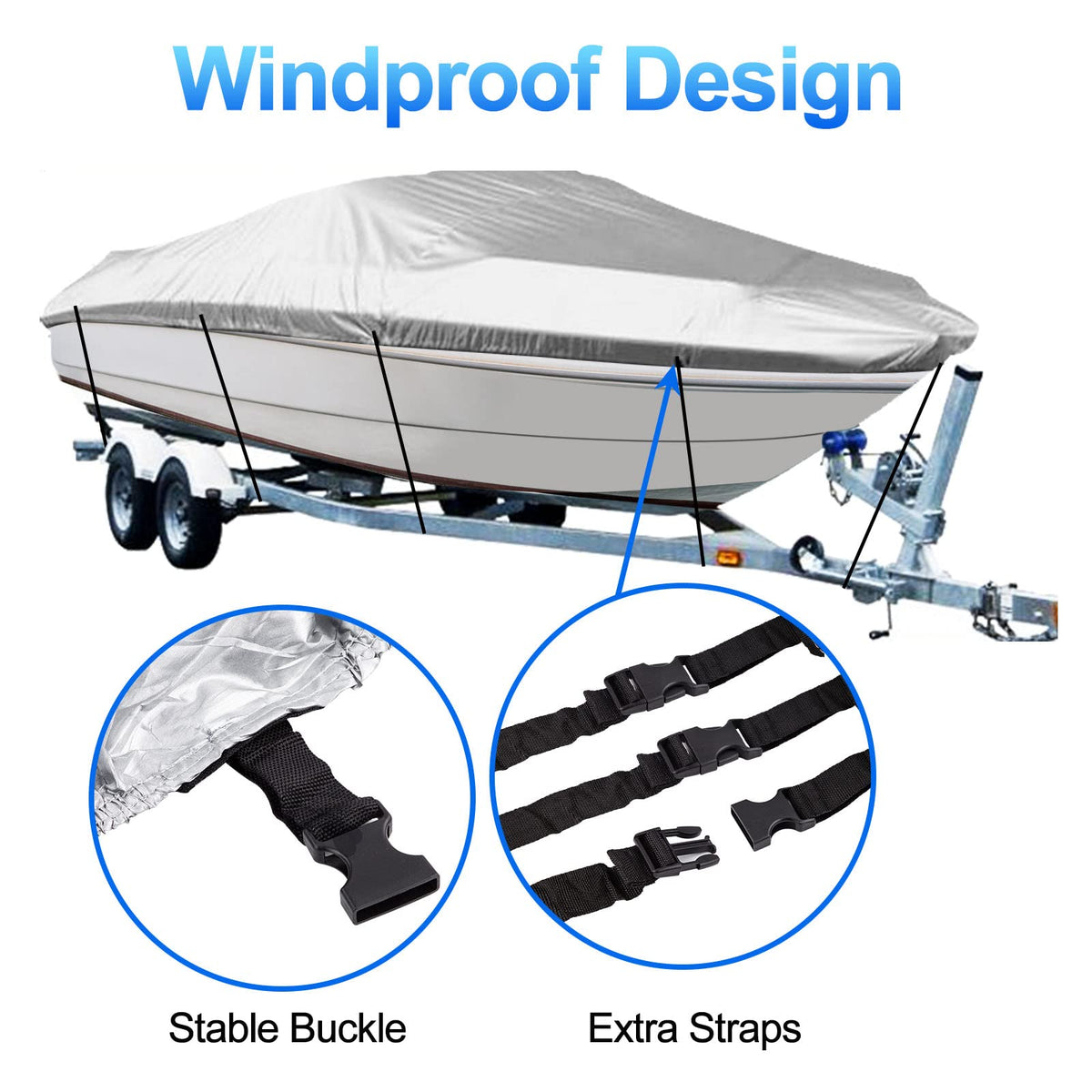 14-16 Ft Trailerable Waterproof Boat Cover Y717