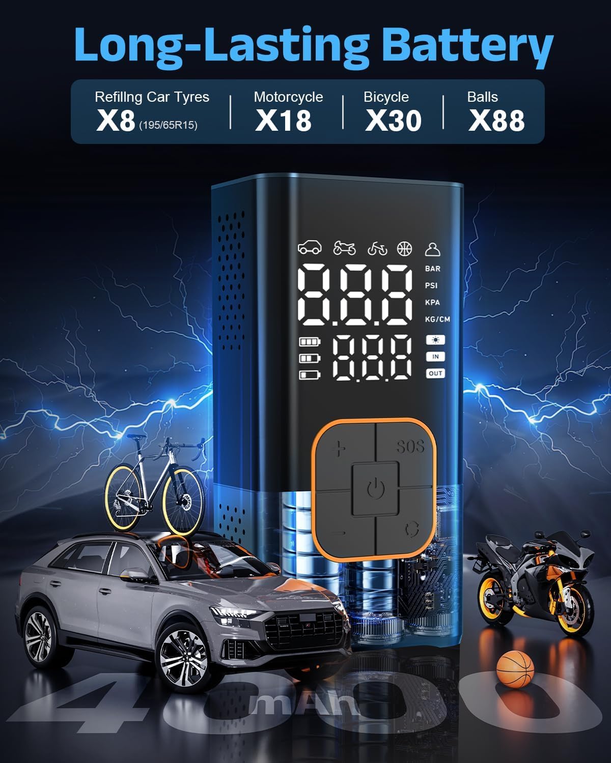 Portable Cordless Tire Inflator Air Compressor N70200
