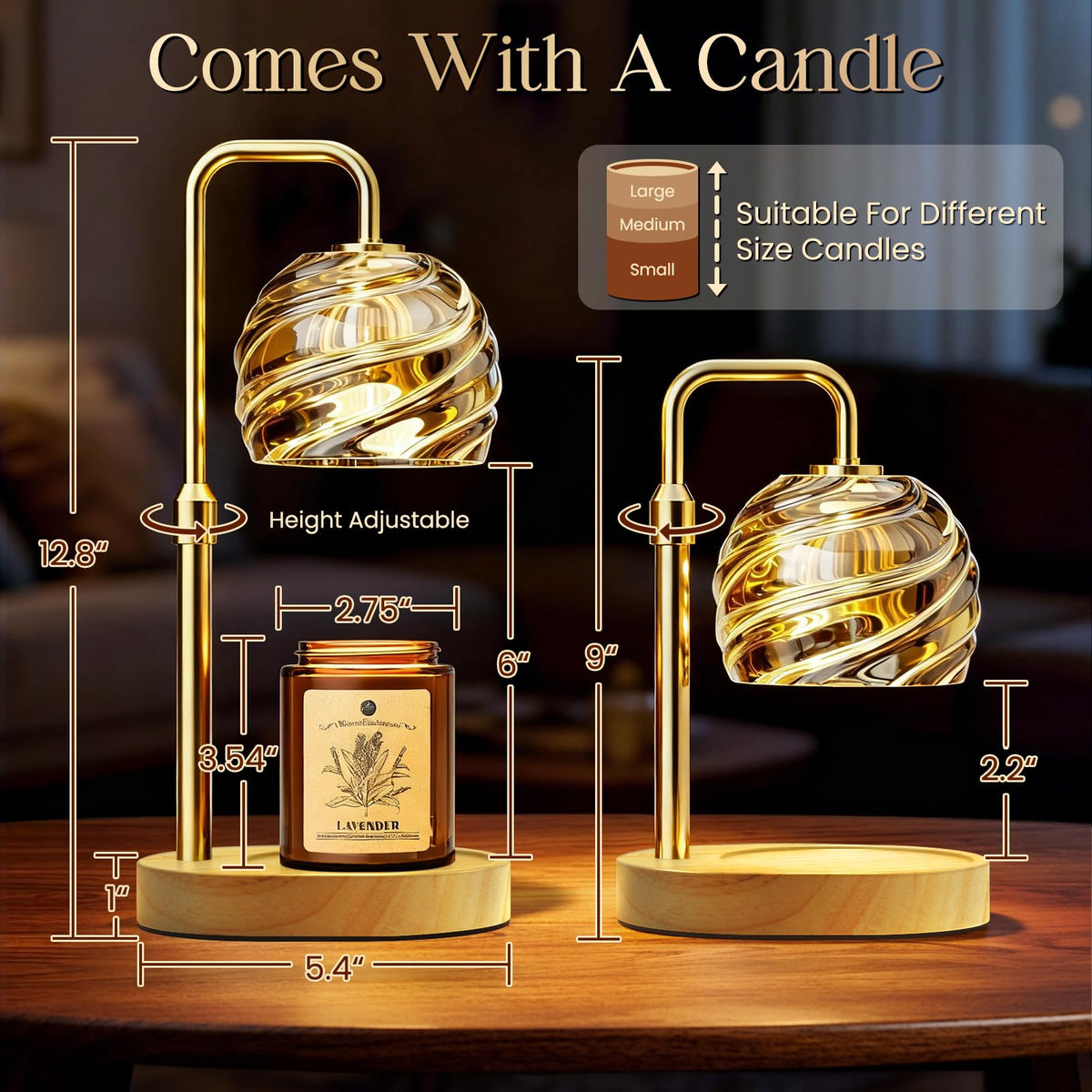 Candle Warmer Lamp with Lavender Candle Set W2701
