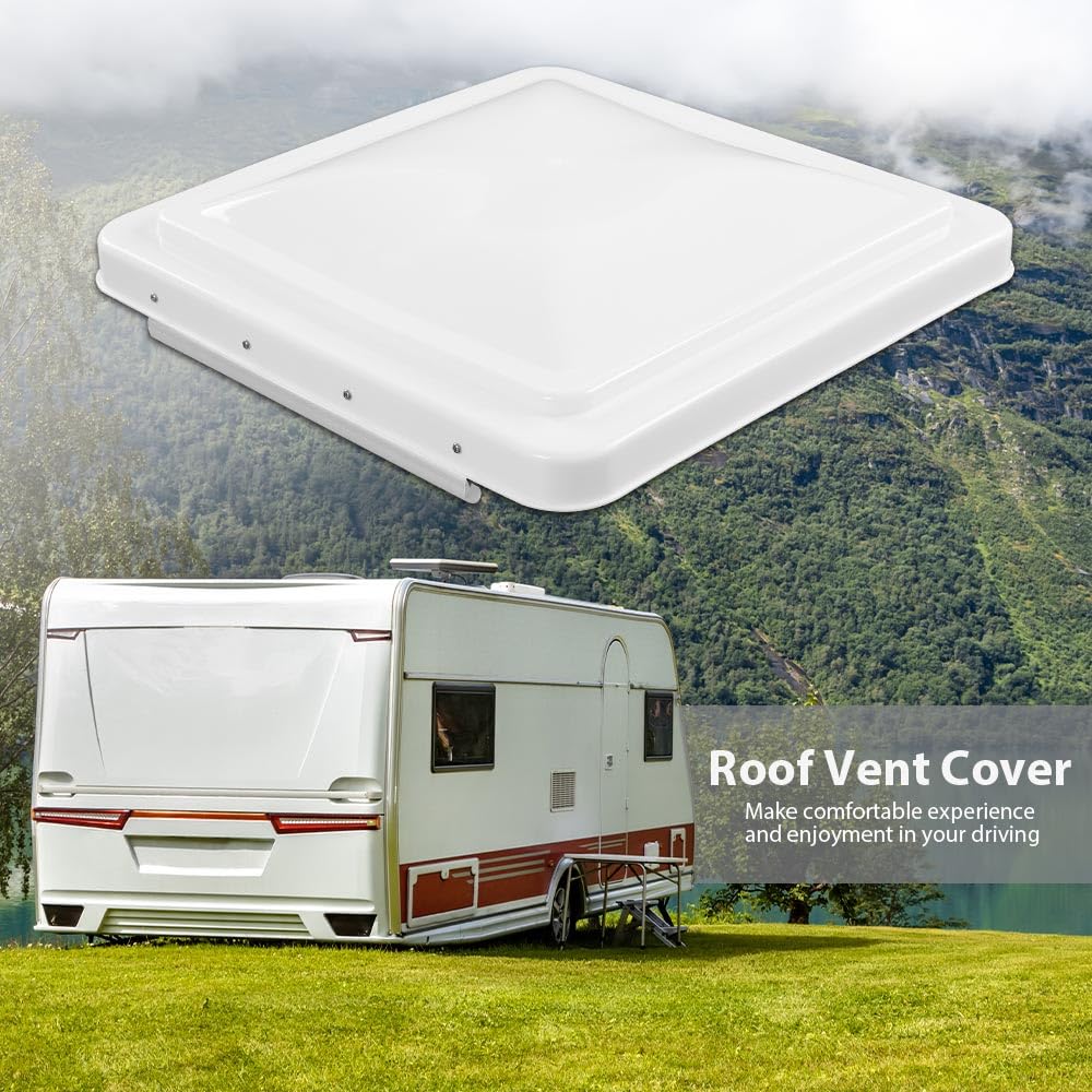 White 14" x 14" RV Roof Vent Cover 2pcs X901794