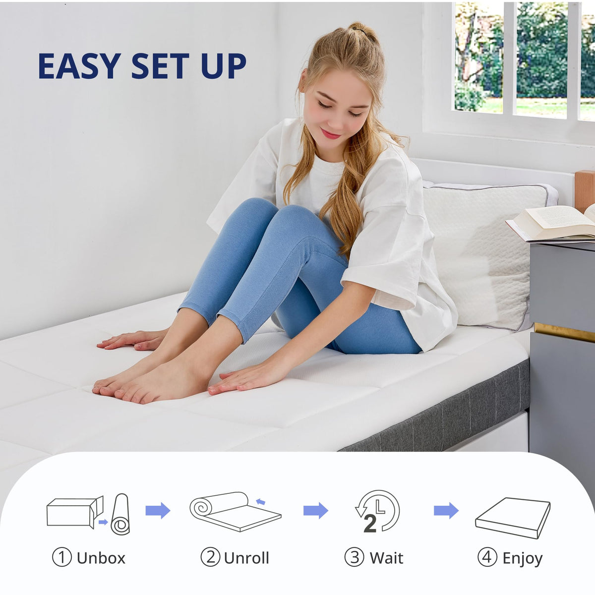 5 Inch Twin Cooling Gel Memory Foam Pillowtop Mattress T96111
