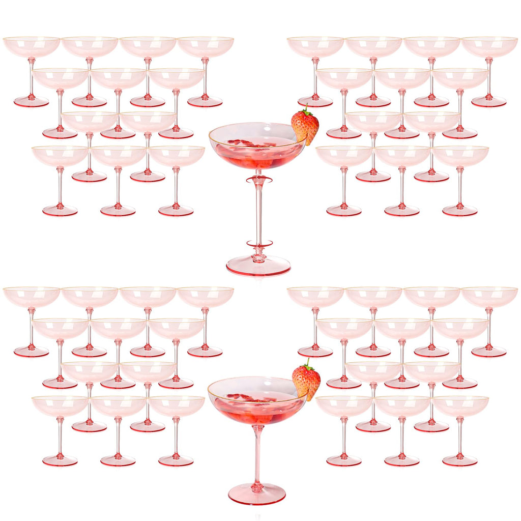 9oz Pink Plastic Martini Glasses Set B1236