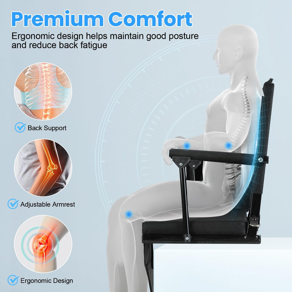 2 Pcs Folding Stadium Seat with Back Support and Cushion X88995
