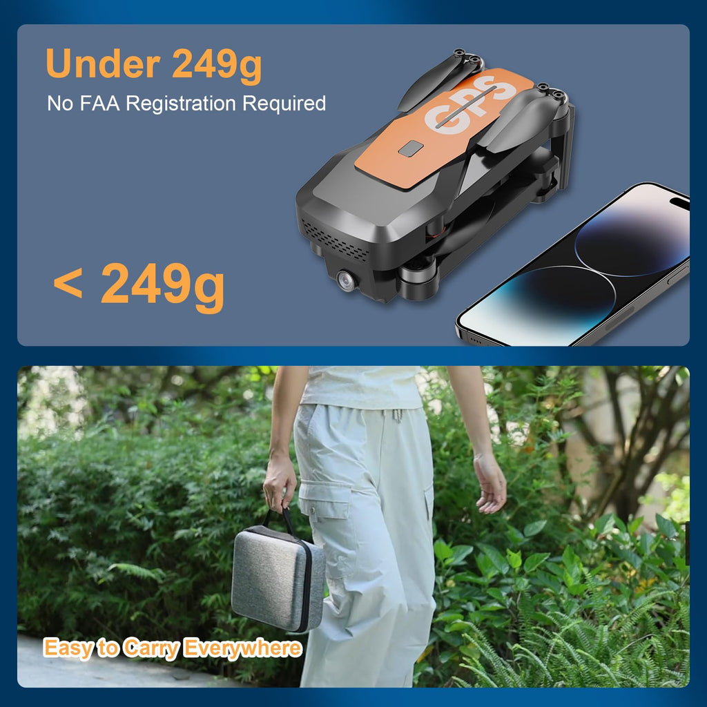 4K Camera Drone with GPS Auto Return Foldable 249g M748