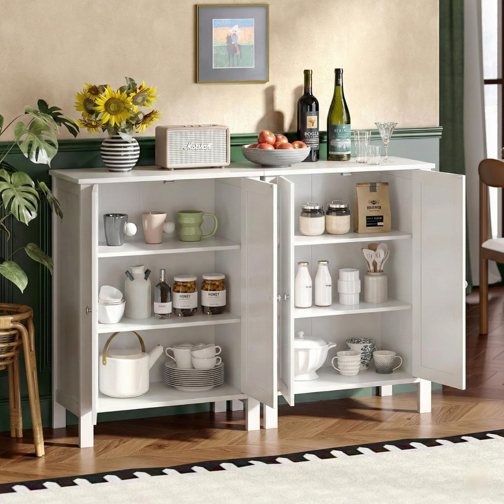 White Free Standing Bathroom Cabinet with Adjustable Shelf L940