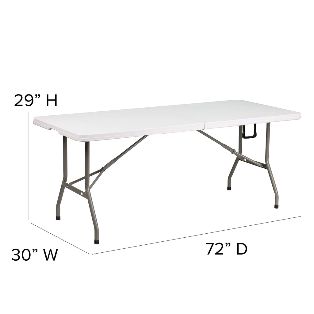 White 6-Foot Bi-Fold Plastic Folding Table W805