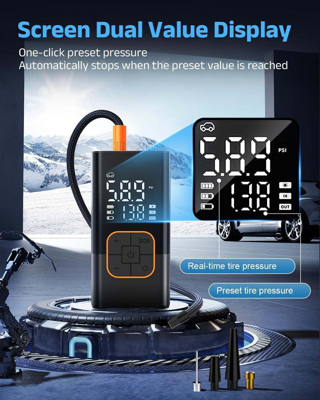 Portable Cordless Tire Inflator Air Compressor N70200