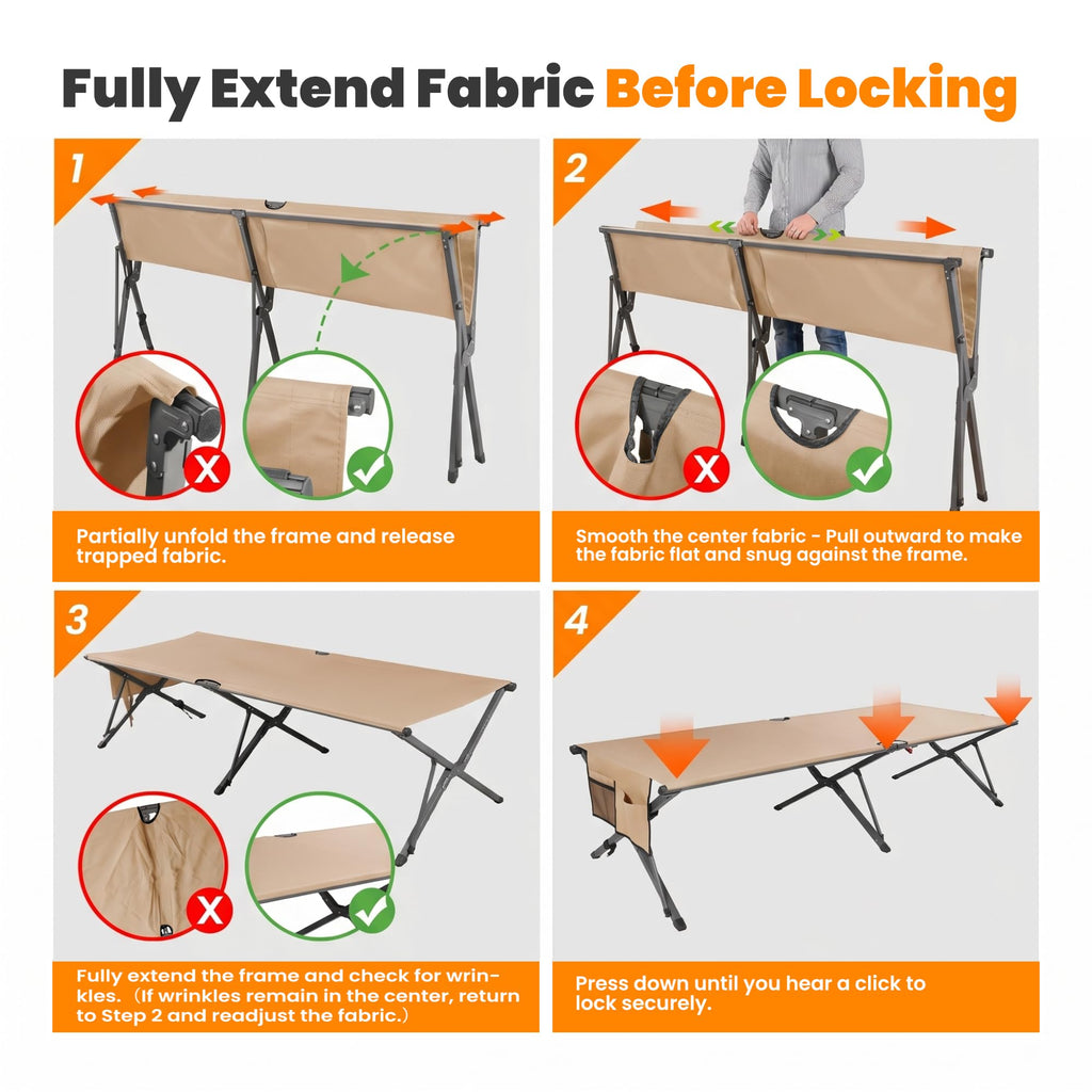Heavy Duty 31.5'' Wide Folding Camping Cot L431
