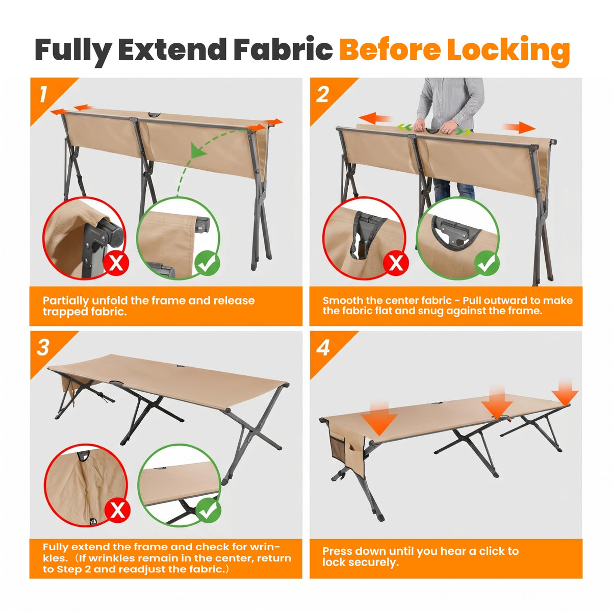 Heavy Duty 31.5'' Wide Folding Camping Cot L431