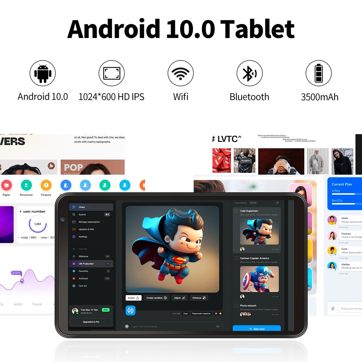 Android 7 inch Tablet 32GB ROM 2GB RAM HD Touchscreen Dual Camera J8659