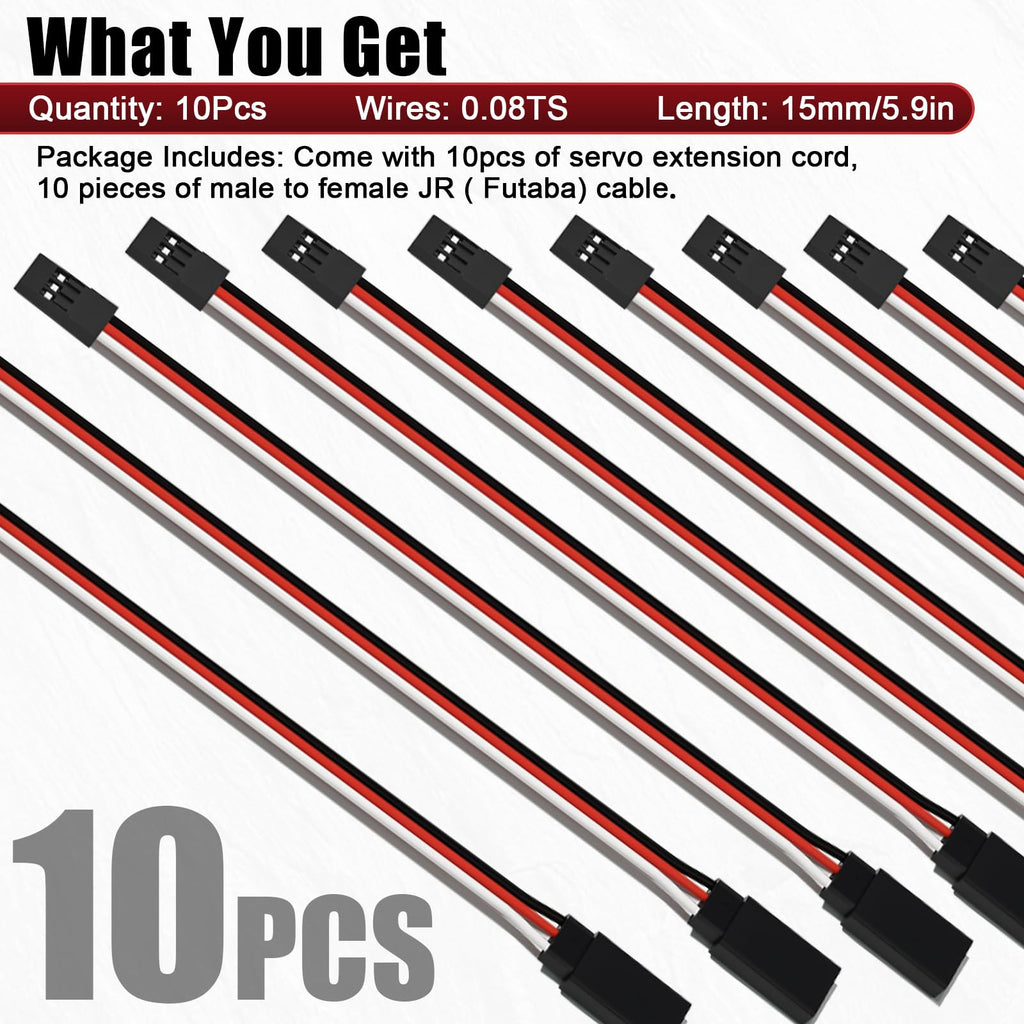 150mm 3 Pin Servo Extension Cable Y Connector 10-Pack I111