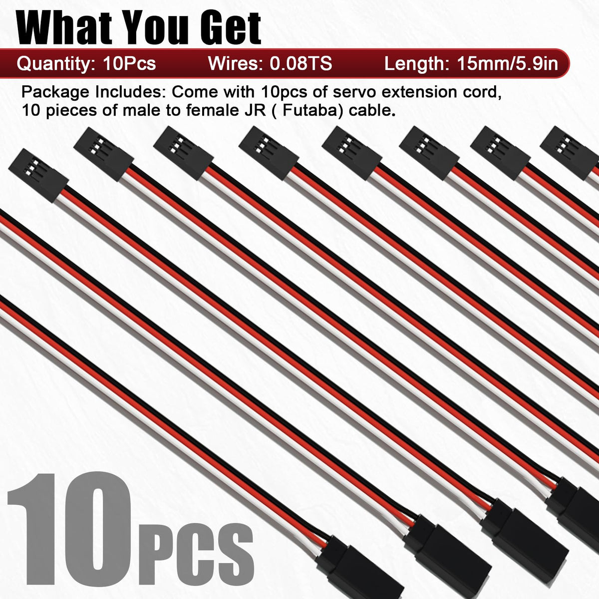 150mm 3 Pin Servo Extension Cable Y Connector 10-Pack I111