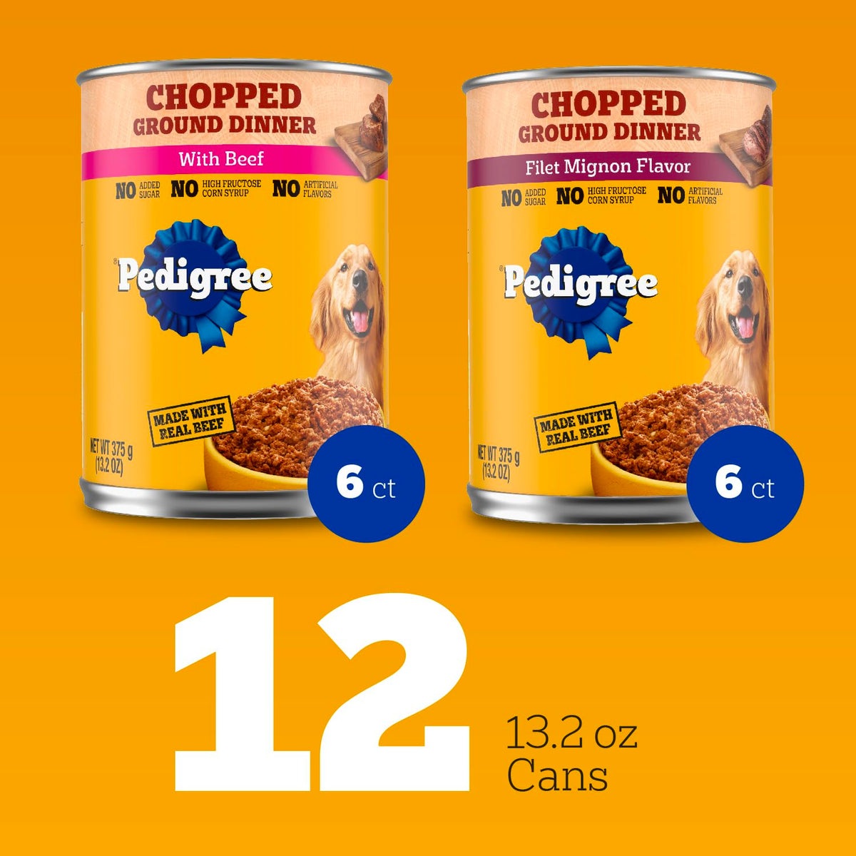 Beef Ground Dinner Wet Dog Food 13.2 oz 12 Count A787911