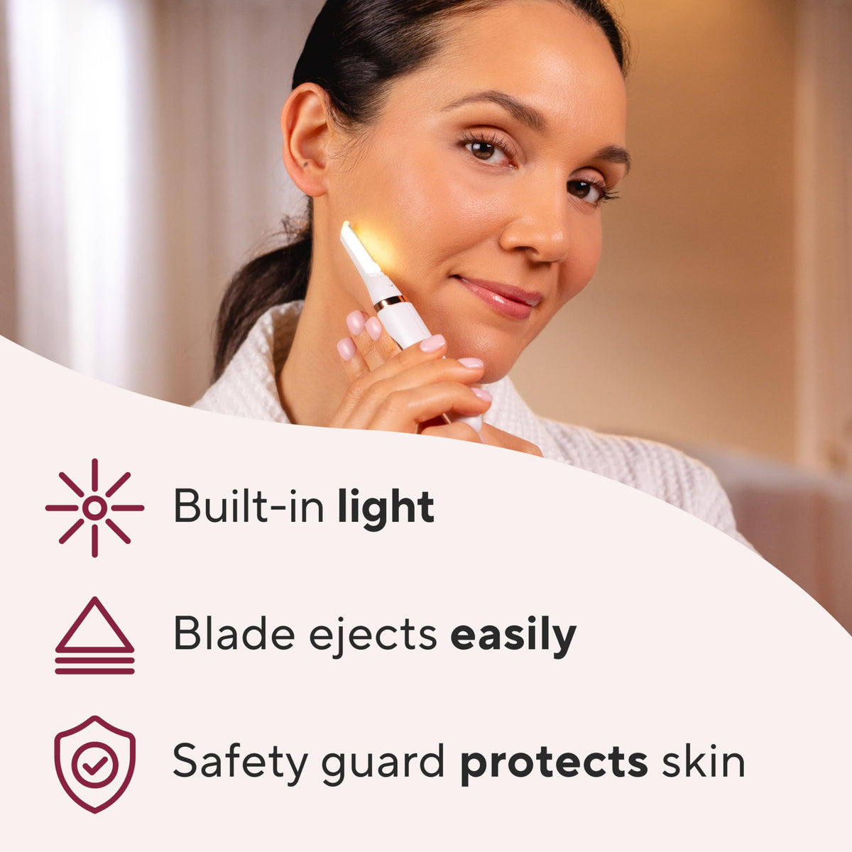 Lighted Electric Facial Exfoliator with 6 Replacement Heads S427