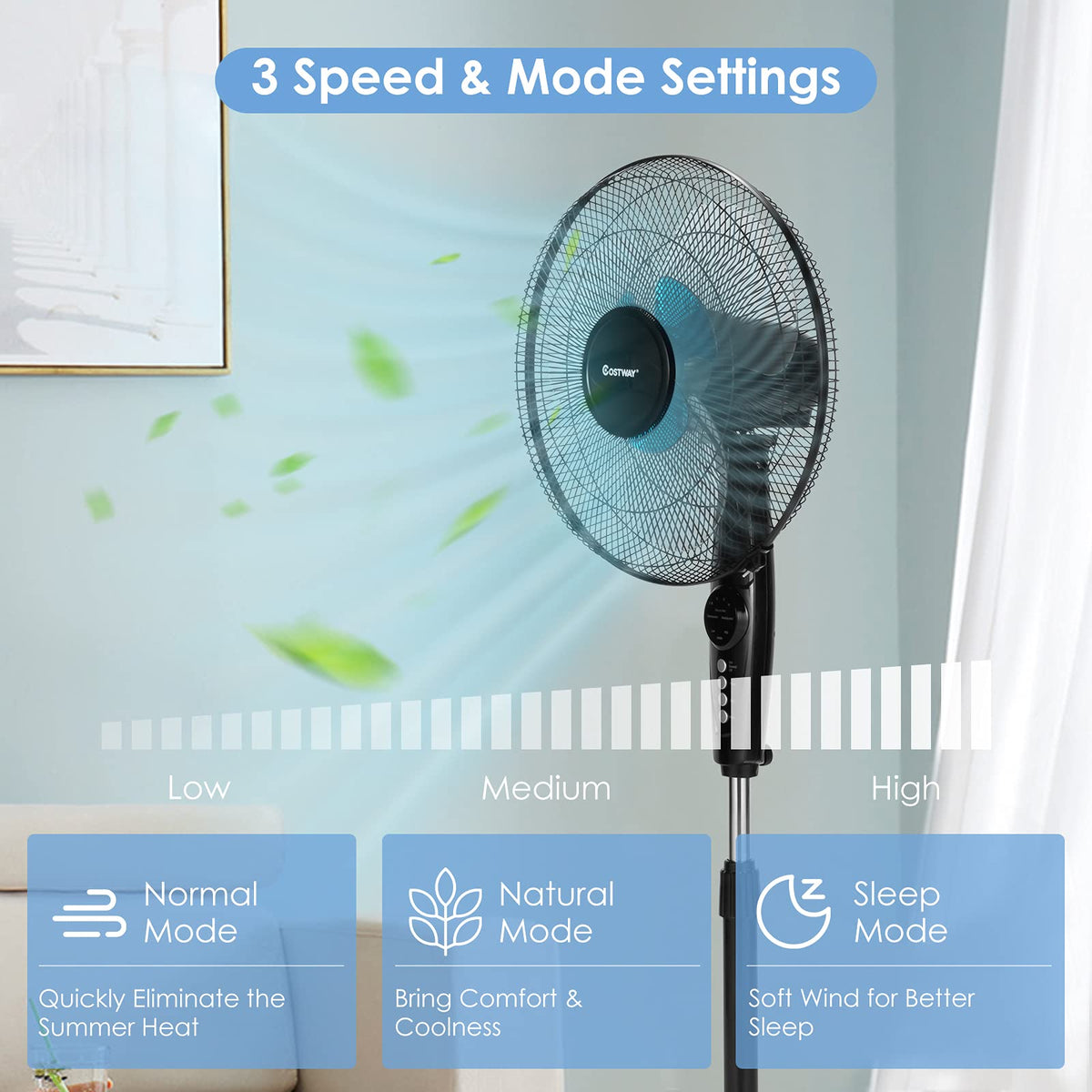 16-Inch Oscillating Pedestal Fan J97395