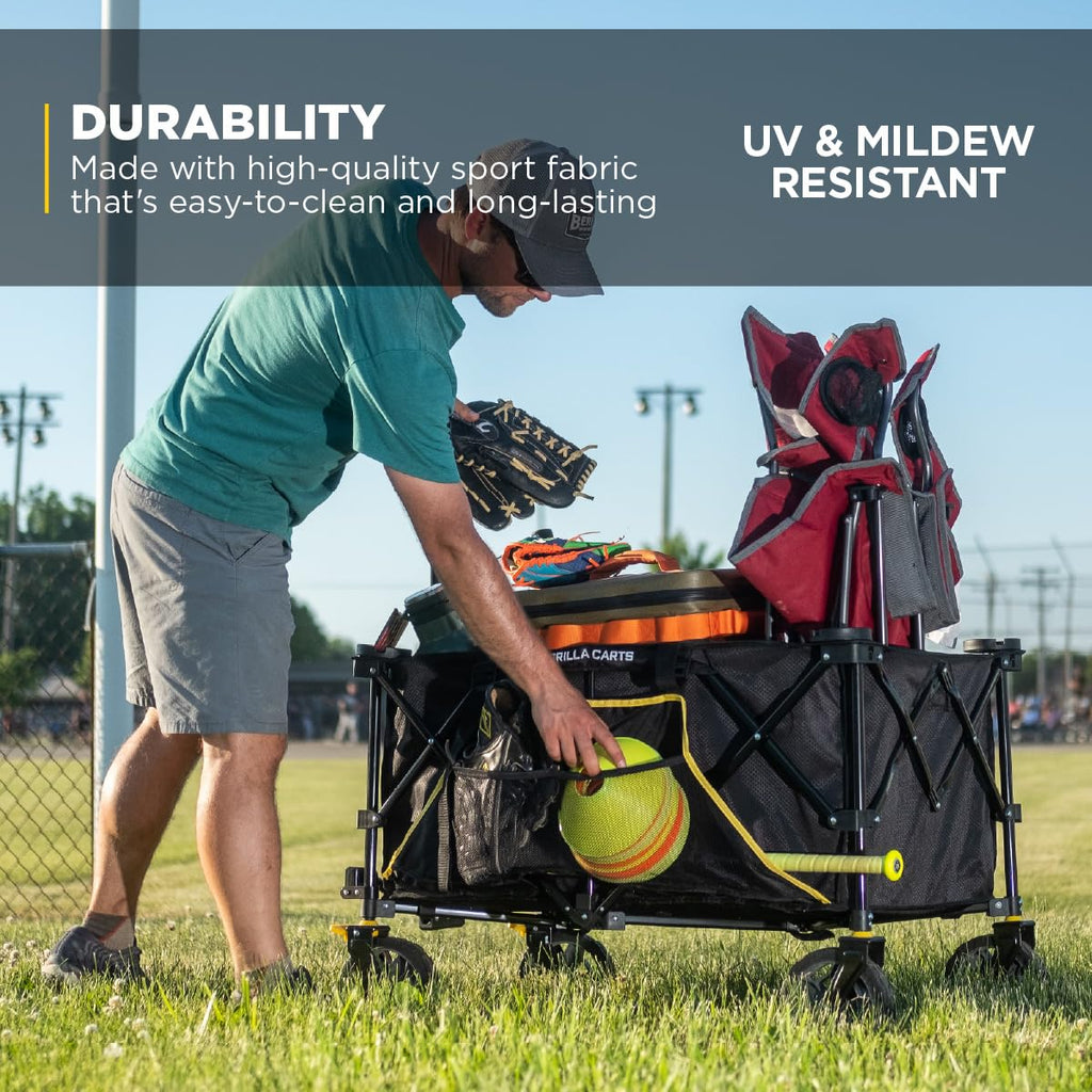 Collapsible Folding Outdoor Utility Wagon, 7 Cu Ft, Black I498661