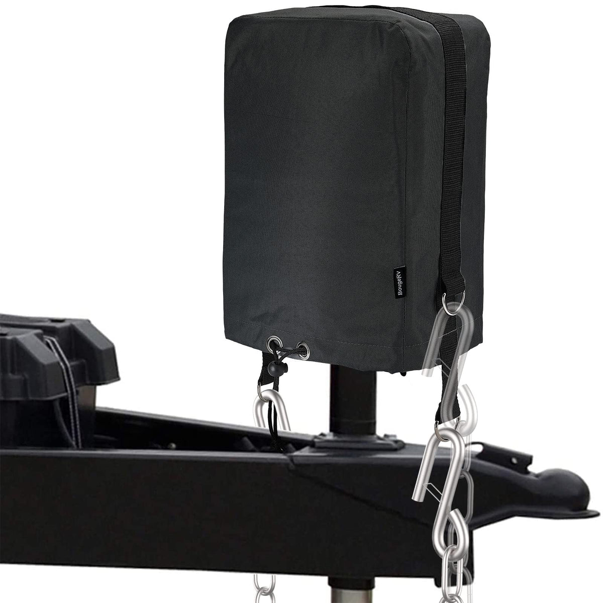 Black 600D RV Electric Tongue Jack Cover with D Rings L823280