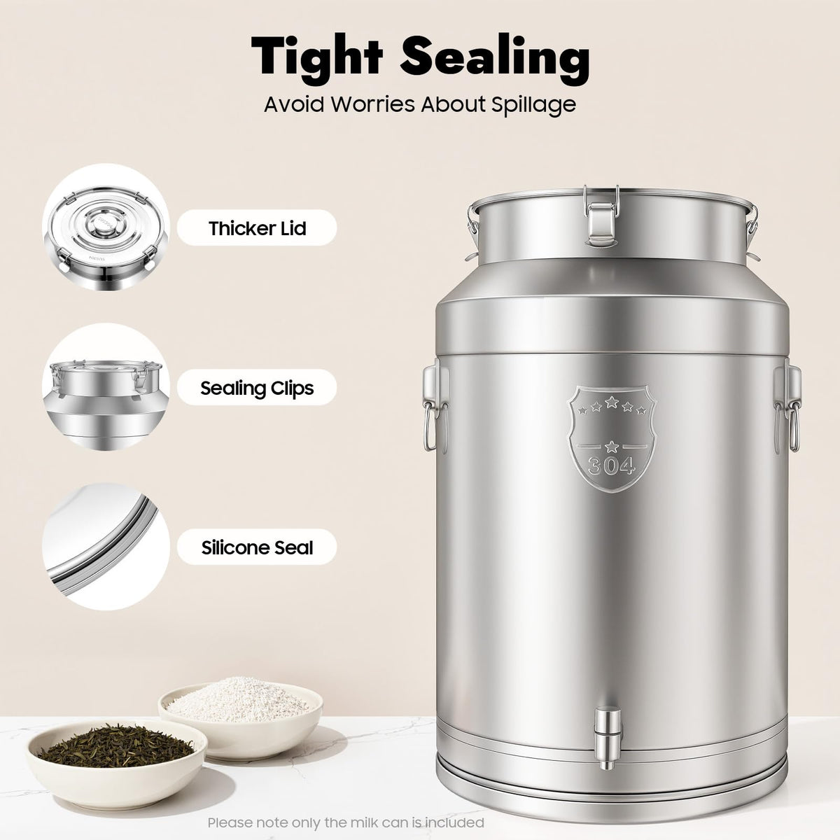 304 Stainless Steel 76L Sealed Bucket with Faucet G52924