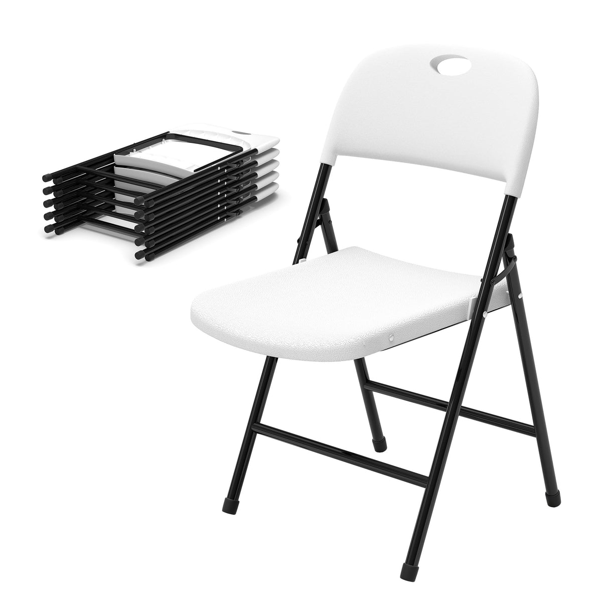 White 6 Pack Plastic Folding Chairs M902