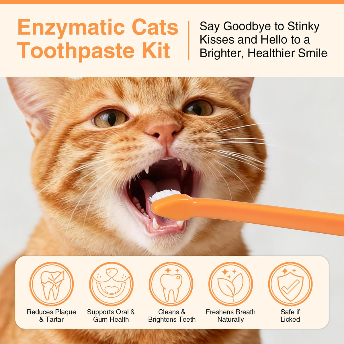 Roast Chicken Flavor Enzymatic Cat Toothpaste Kit with Toothbrush & Finger Brush, 1.06 oz L72624