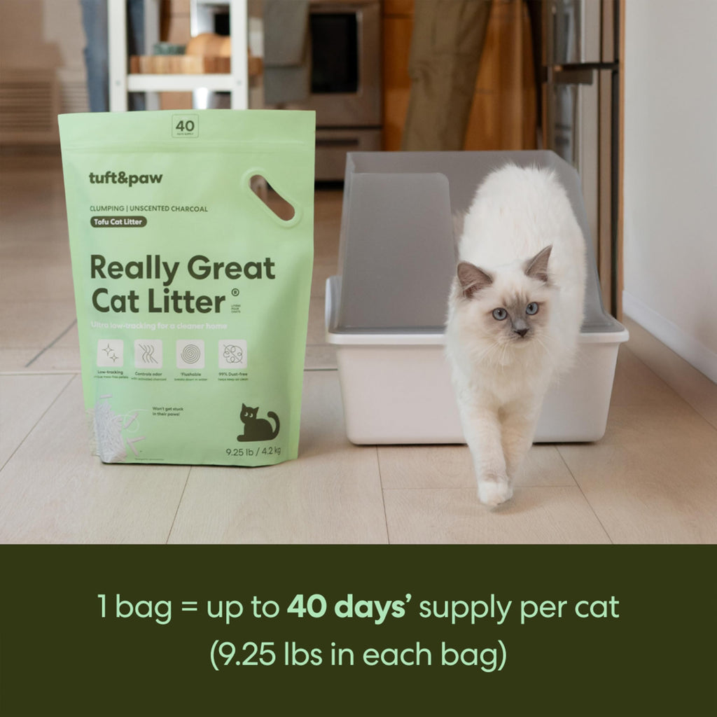 Tofu Cat Litter Clumping Flushable Unscented 9.25lbs 2Bags F866564