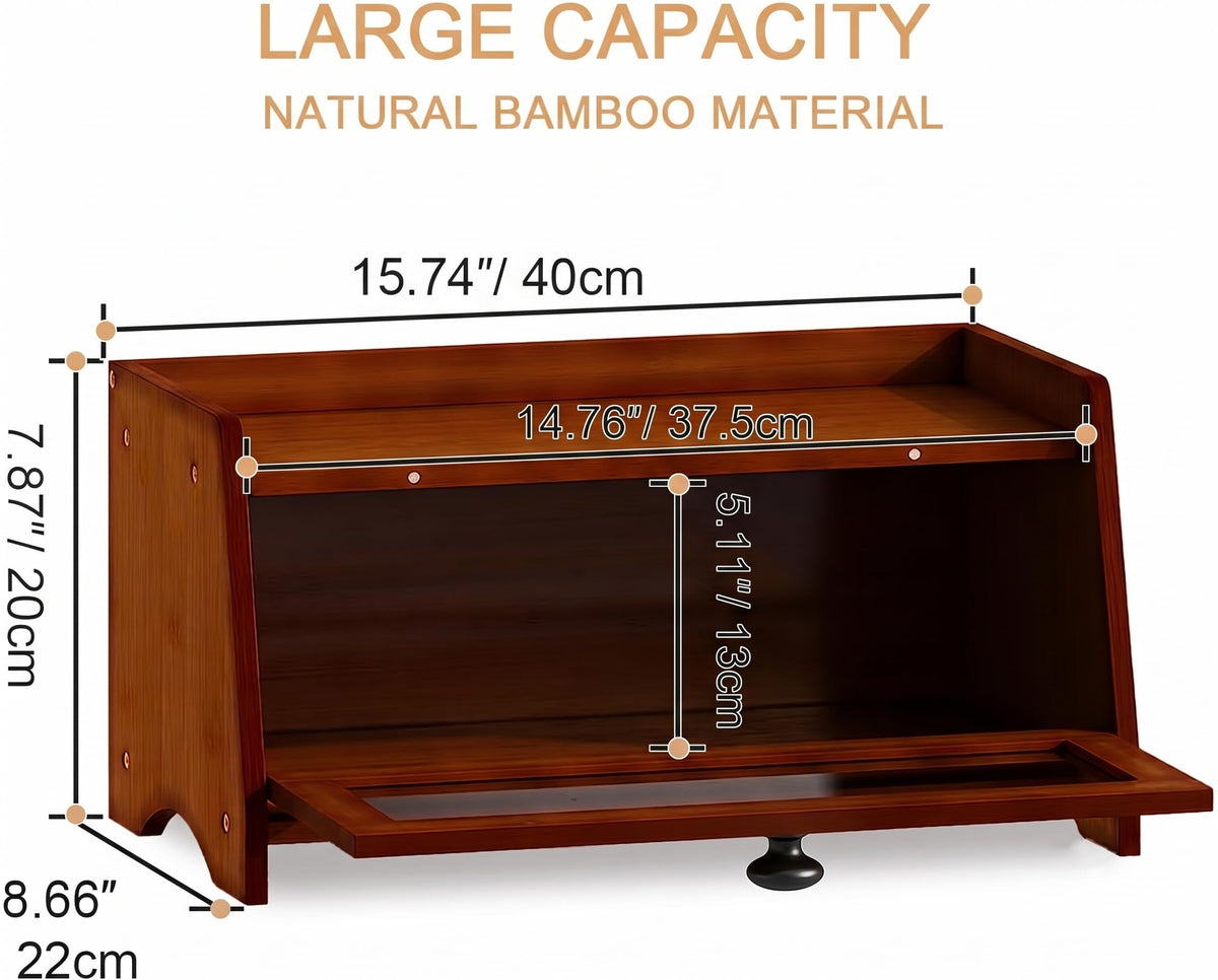 Brown Bamboo Bread Box R6192