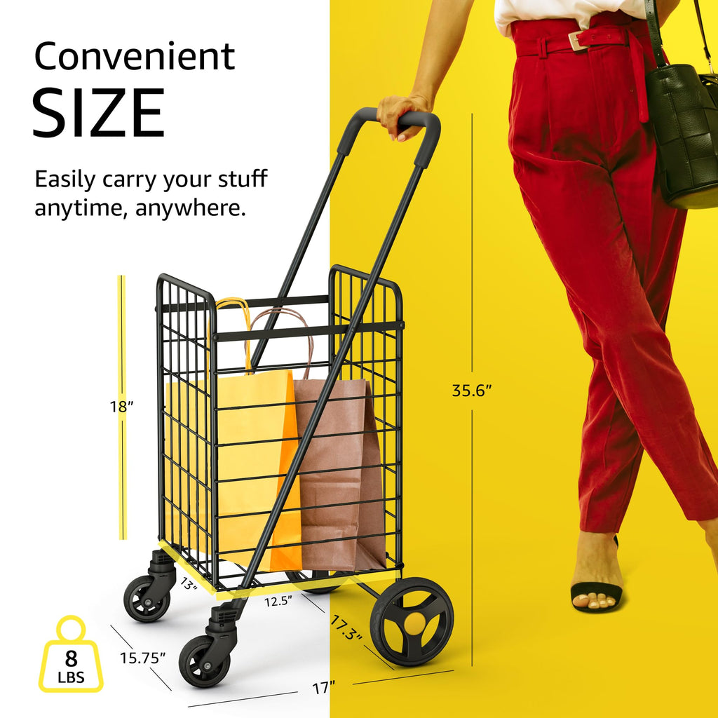 Black Foldable Lightweight Utility Cart O943333