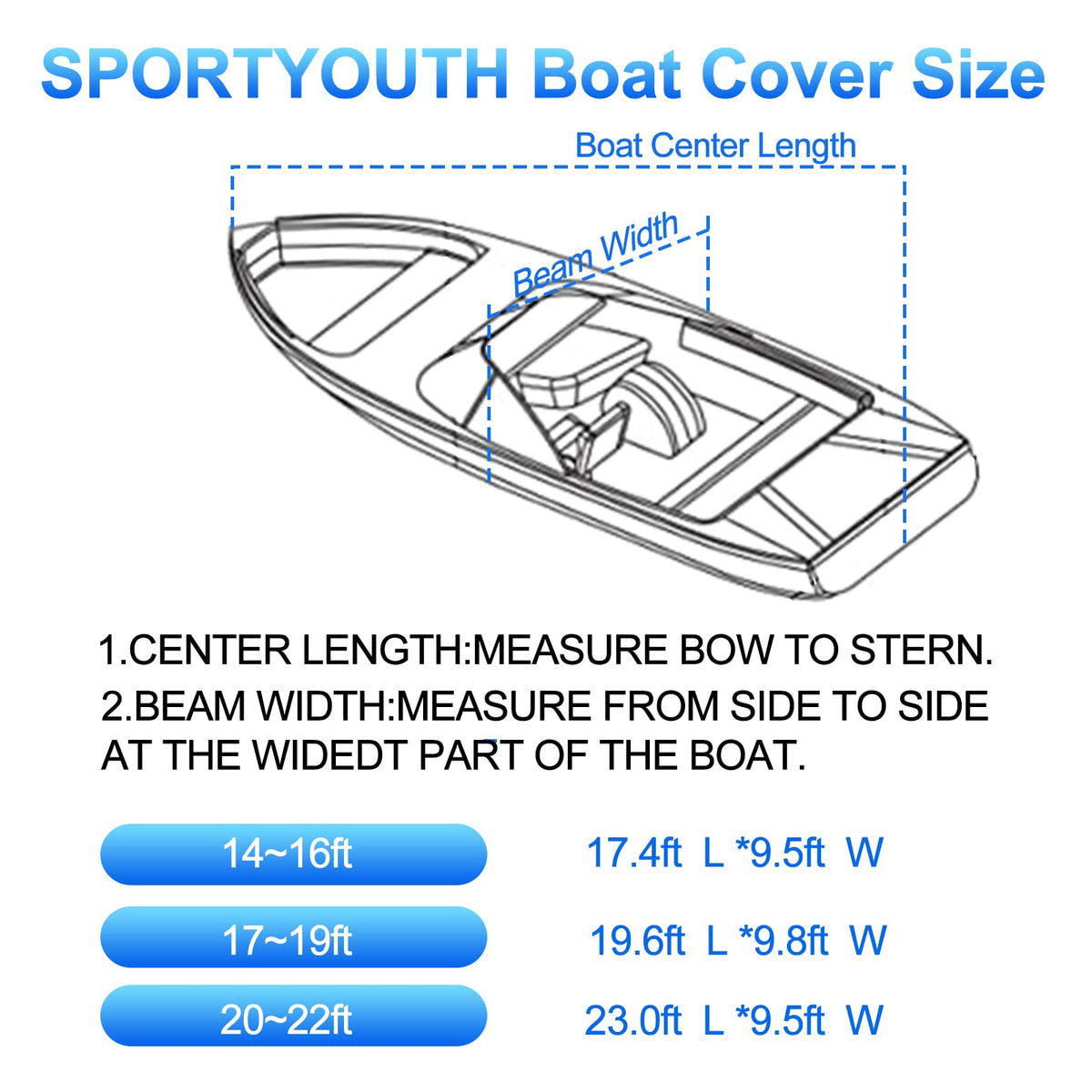 14-16 Ft Trailerable Waterproof Boat Cover Y717