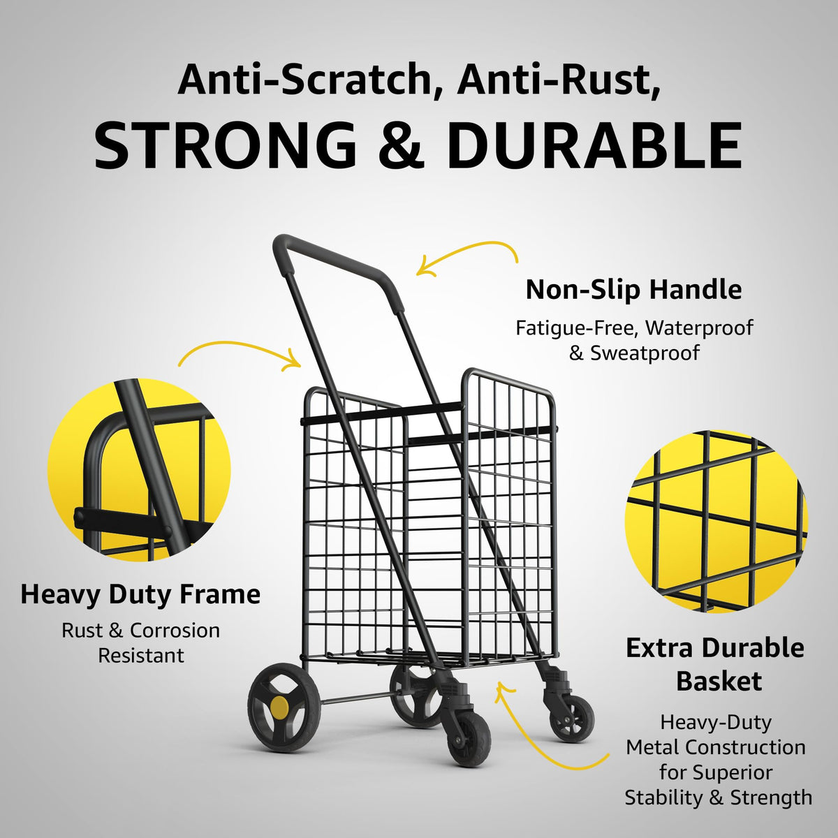 Black Foldable Lightweight Utility Cart O943333