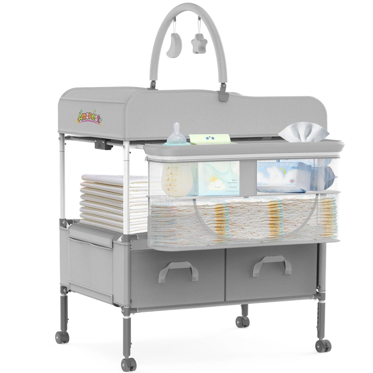 Portable Diaper Changing Station with Drawers D6515
