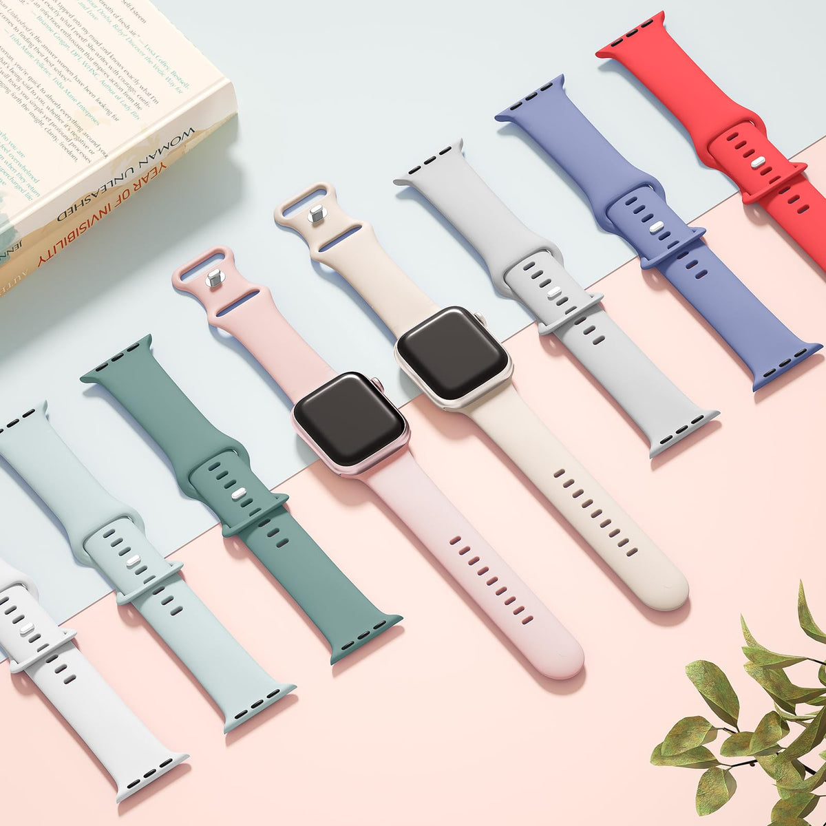 Silicone Band Compatible with Apple Watch 38mm 40mm 41mm 42mm 44mm 45mm 49mm Y558