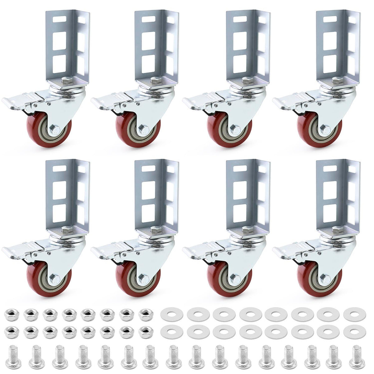 3" Boltless Rack Caster Wheels, 8 Pack N336938