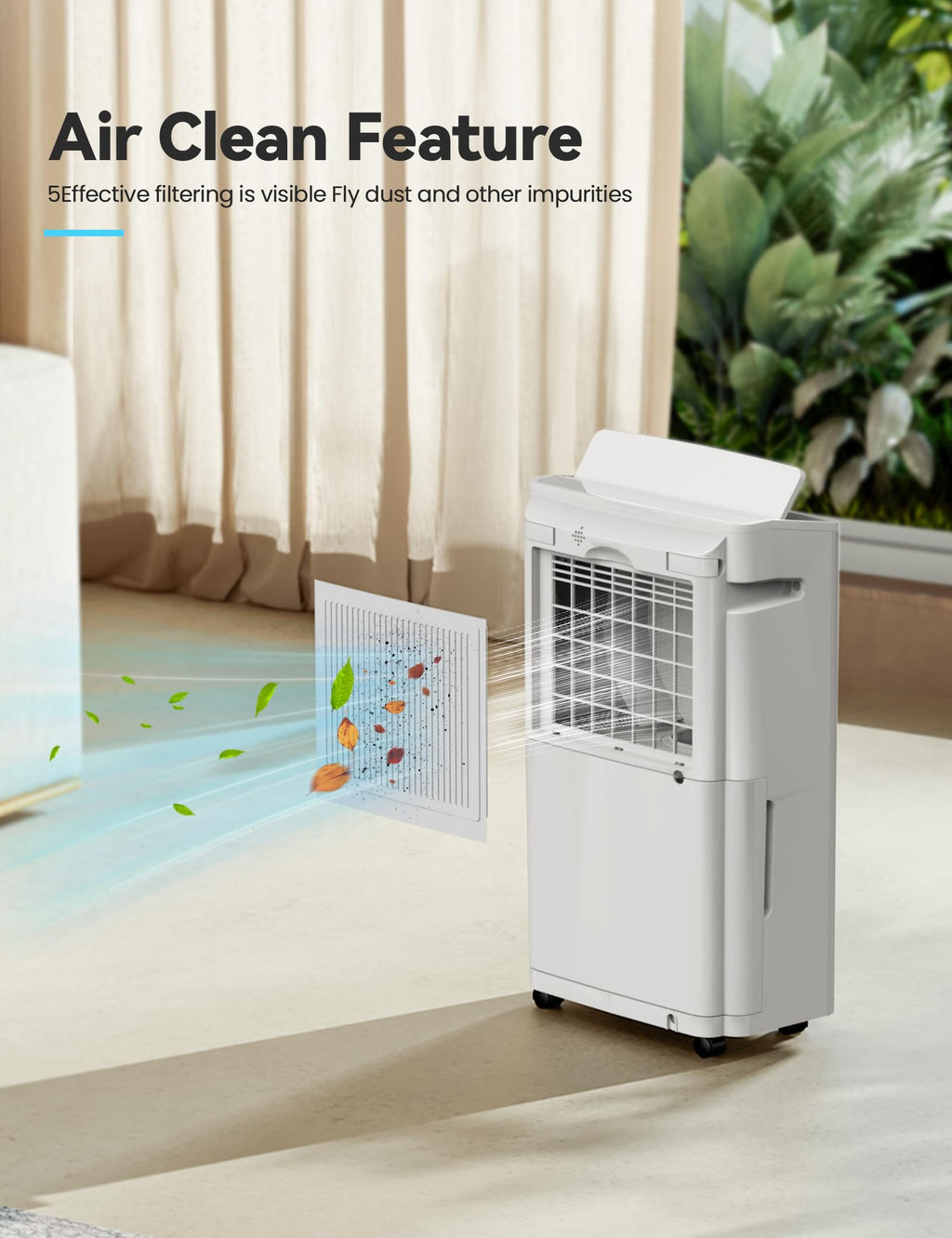 4500 Sq. Ft 50-70 Pints Dehumidifier with Drain Hose and 5L Water Tank P26906