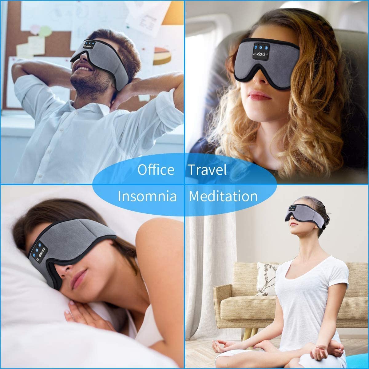 Sleep Mask with Bluetooth Headphones Cotton P1358