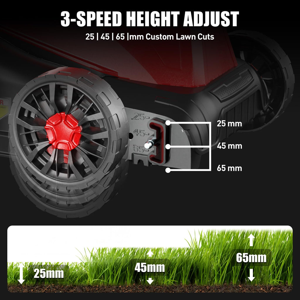 14" Corded Lawn Mower, 3-Height, 2-in-1 Mulch & Bag L510