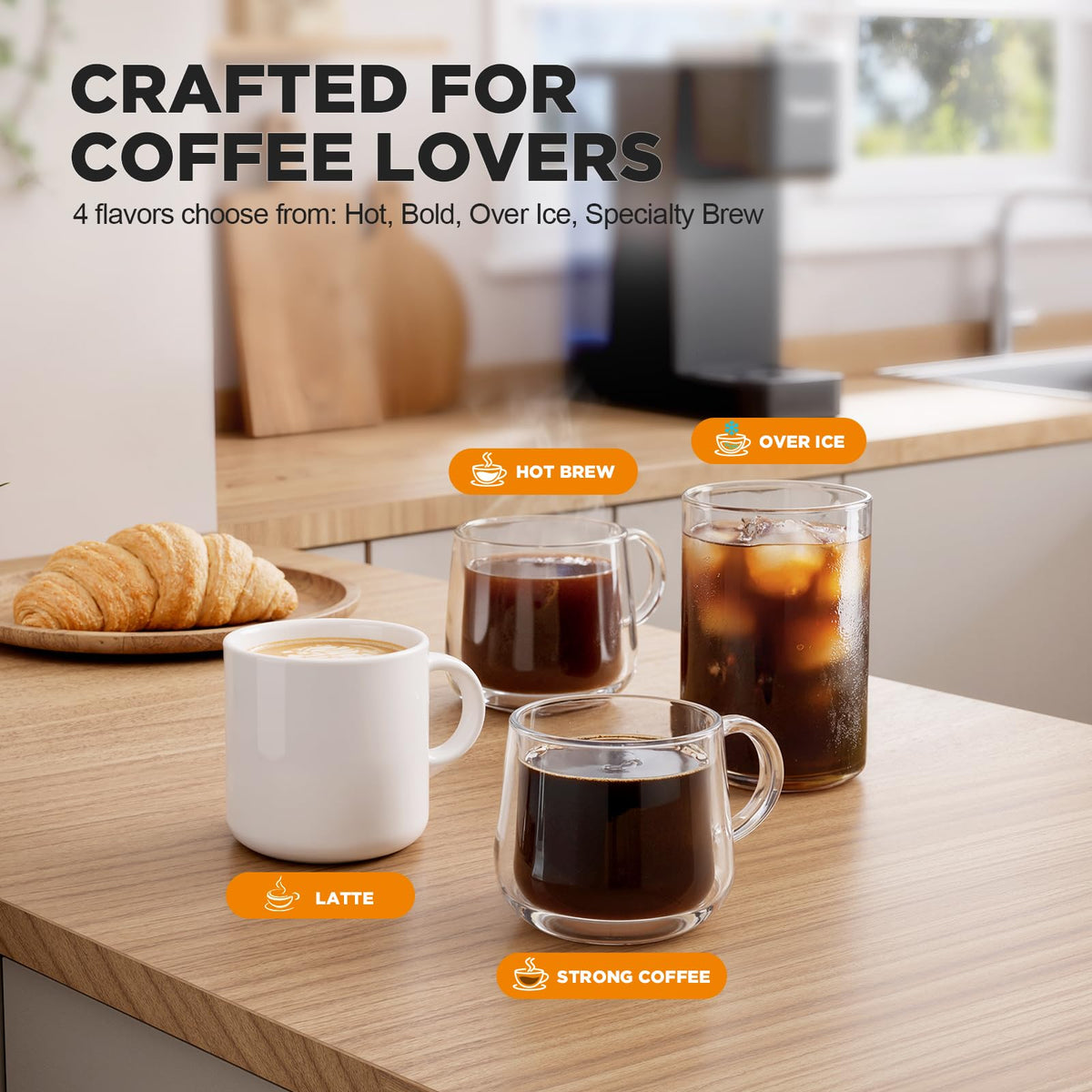 Single Serve Coffee Maker with Milk Frother K9328