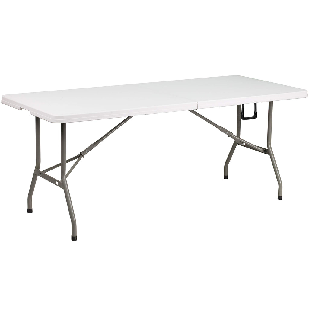 White 6-Foot Bi-Fold Plastic Folding Table W805