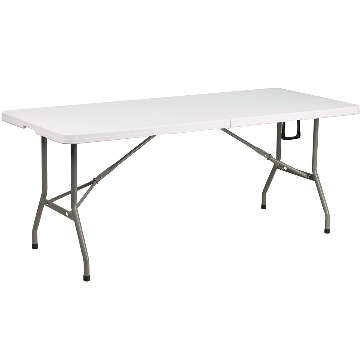 White 6-Foot Bi-Fold Plastic Folding Table W805