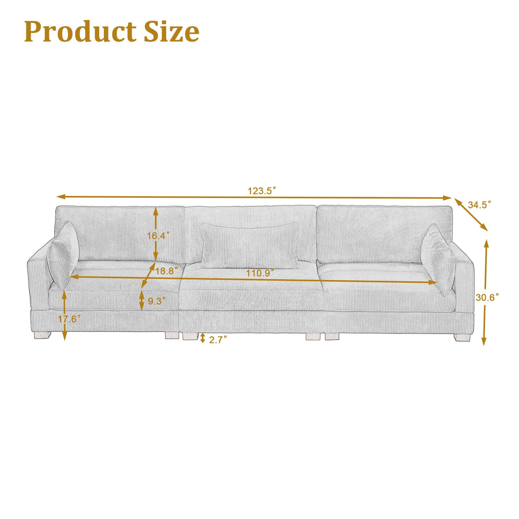 Light Gray Loveseat Sofa with Ottoman P8407
