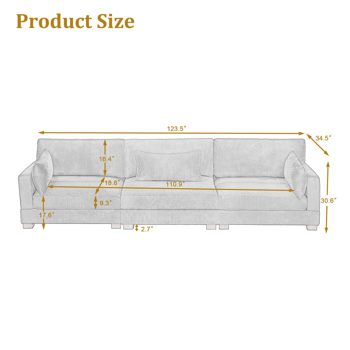 Light Gray Loveseat Sofa with Ottoman P8407