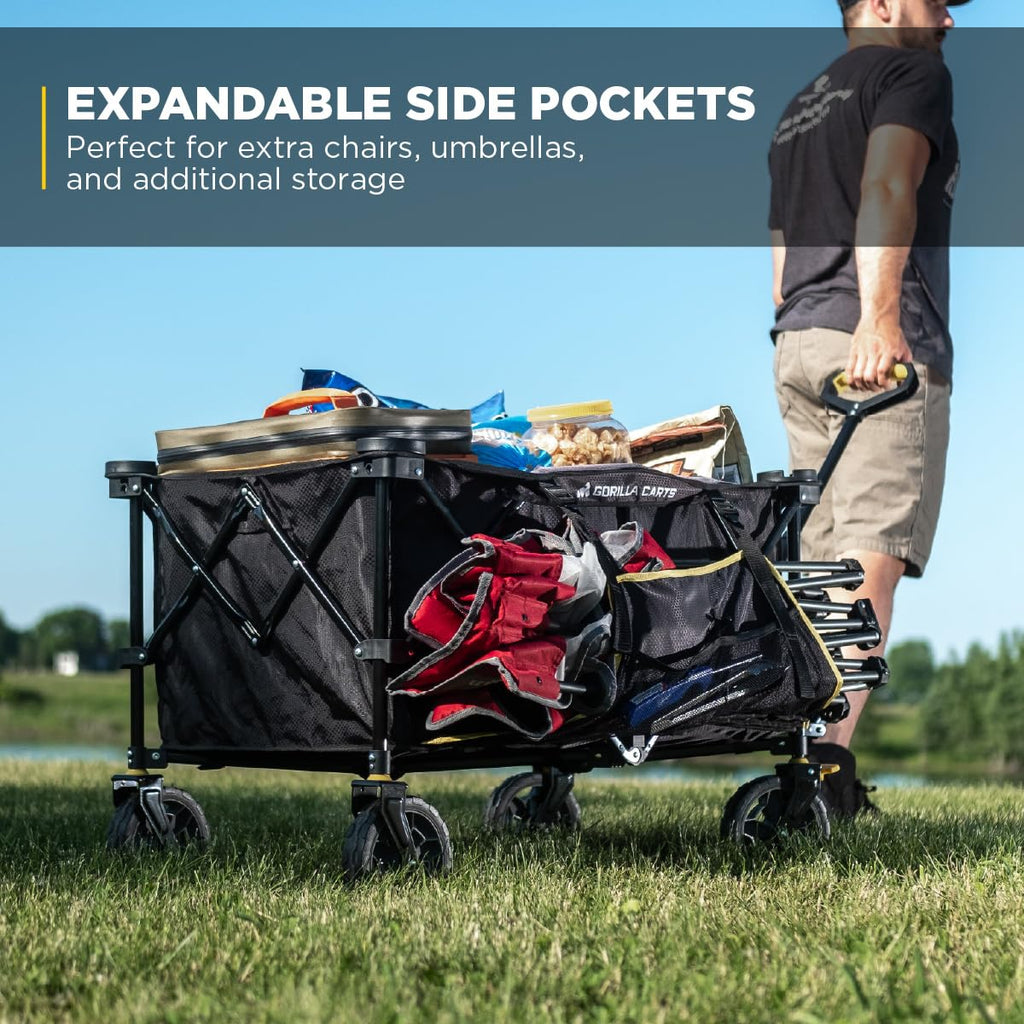 Collapsible Folding Outdoor Utility Wagon, 7 Cu Ft, Black I498661