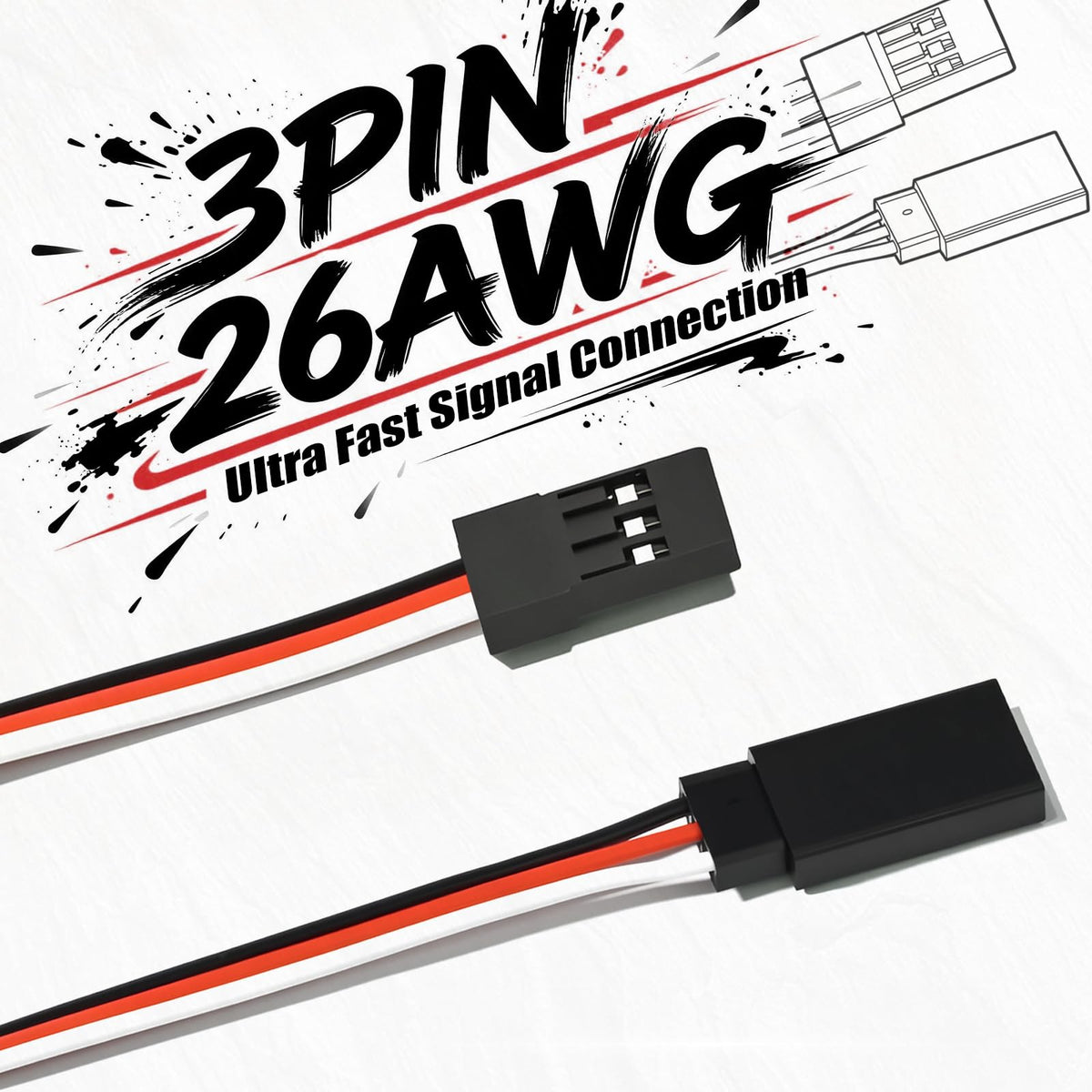 150mm 3 Pin Servo Extension Cable Y Connector 10-Pack I111