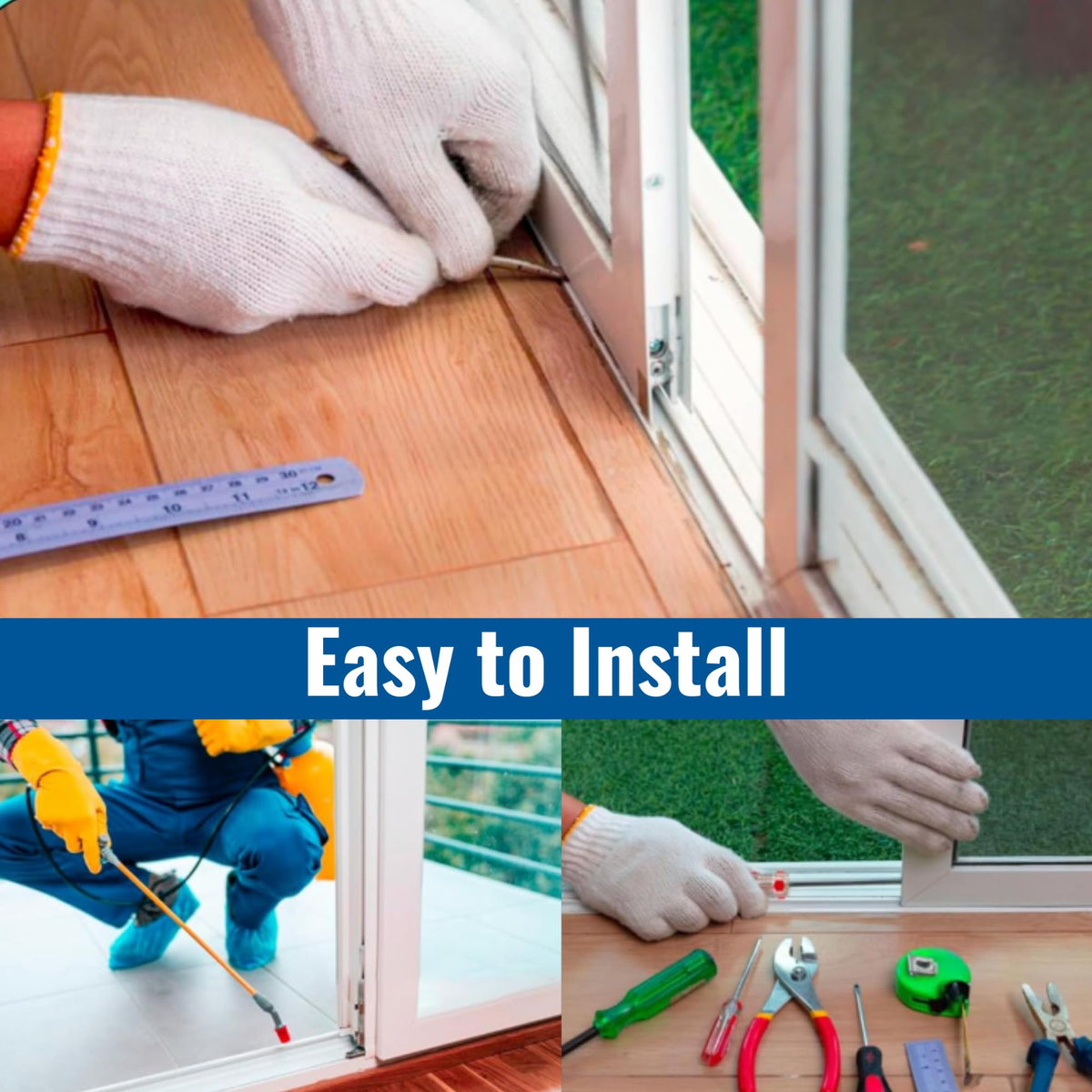 White Vinyl Sliding Screen Door Track M8809