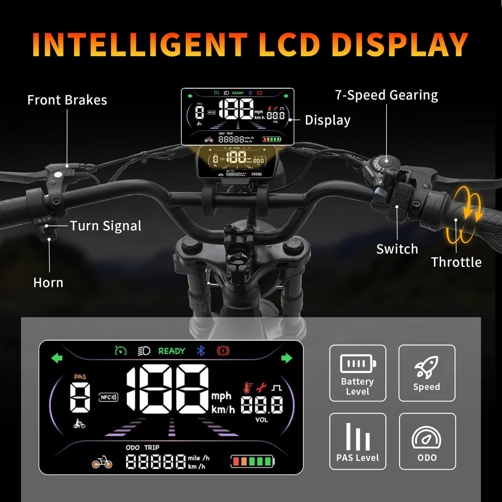 Peak 1200W 20MPH 48V 13Ah Electric Bike P210265
