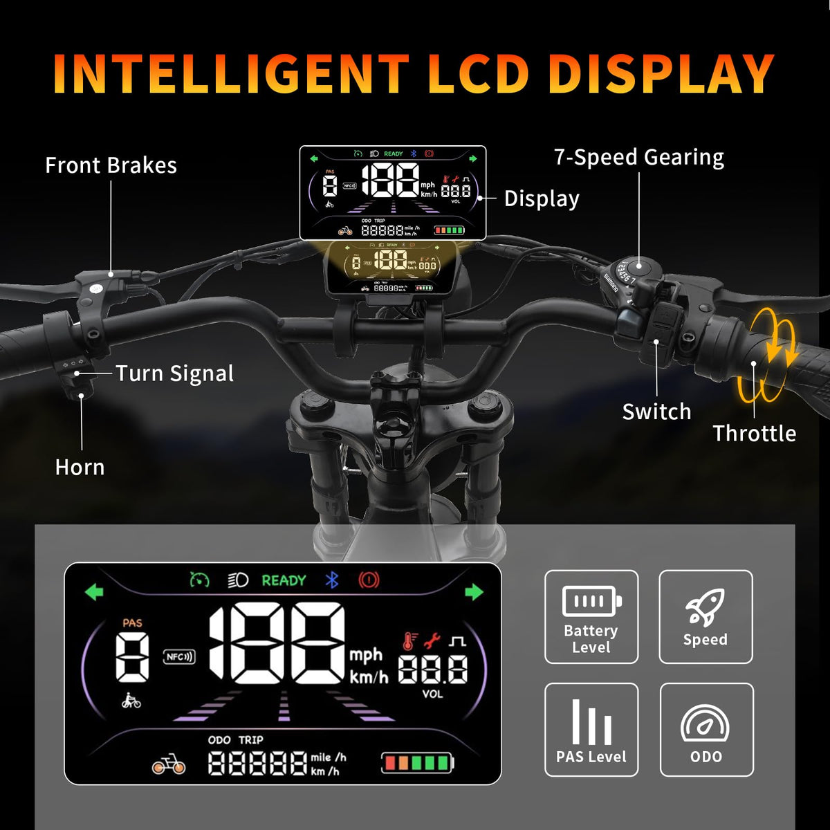 Peak 1200W 20MPH 48V 13Ah Electric Bike P210265