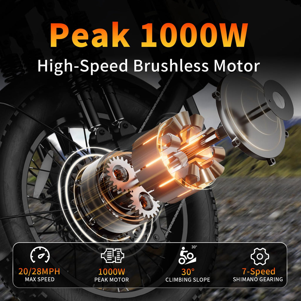 Peak 1200W 20MPH 48V 13Ah Electric Bike P210265