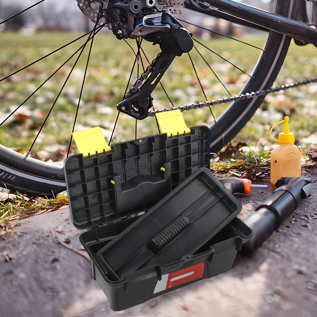 10 Inch Portable Plastic Toolbox with Two Layer Storage Q617349